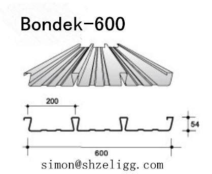 BONDEK 600 STRUCTURAL DECKING Bondek Slab - Shanghai Zeli International ...