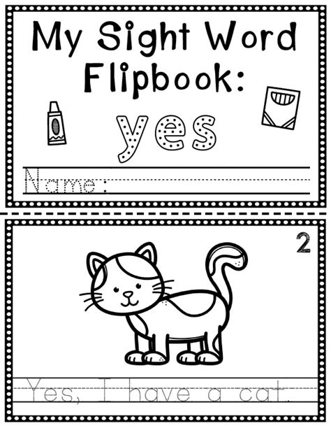 Sight Word Flip Book Flipbook Yes Made By Teachers