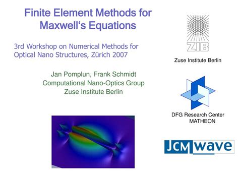 Ppt Finite Element Methods For Maxwell‘s Equations Powerpoint