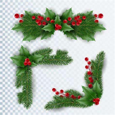 Christmas Corner Decoration With Christmas Holly Garland Red 3772617