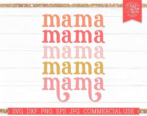 Retro Mom Svg Stacked Mama Svg Cut File For Cricut Etsy