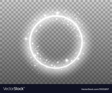 Circle Shine On Transparent Backdrop Glowing Ring Vector Image