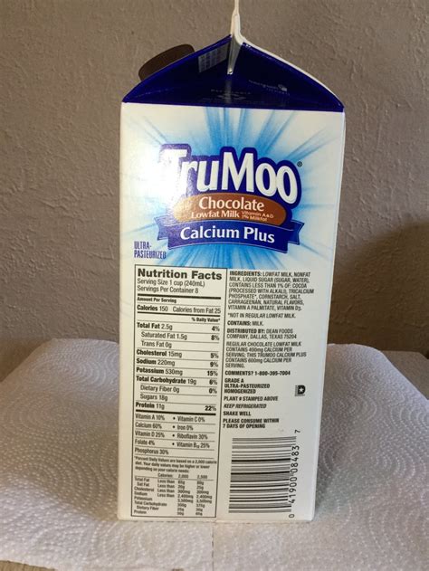 Trumoo Chocolate Milk Nutrition Label Ythoreccio