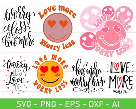 Laser Cut Valentine S Day Svg Ai Png Love More Worry Less Svg Cricut