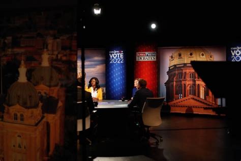 Photos From Debate Between Iowa Gov Kim Reynolds And Deidre Dejear