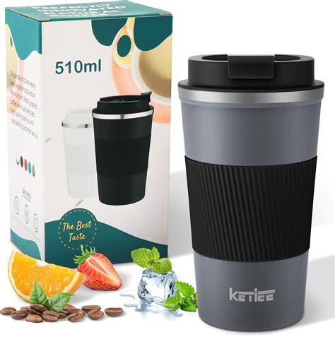 Ketiee Travel Coffee Mug Spill Proof 17oz Insulated Coffee