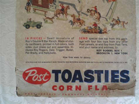 Roy Rogers Post Toasties Cereal Box Wpremium Offer 1955 1808219206