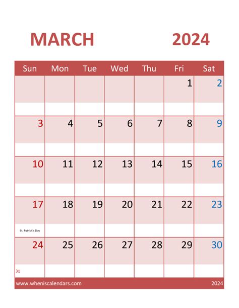 Free Printable Monthly Calendar March 2024 Monthly Calendar