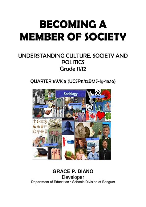 UCSP Q1 Wk5 Becoming A Member Of The Society BECOMING A MEMBER OF