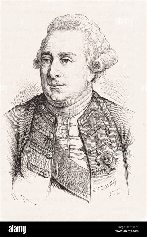 Portrait Of George Iii French Engraving Xix Th Century Hi Res Stock