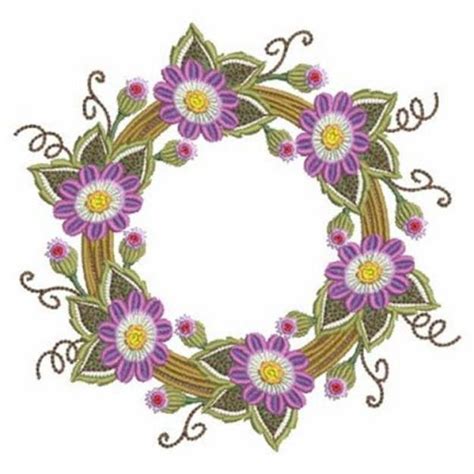 Floral Wreath Machine Embroidery Design Embroidery Library At