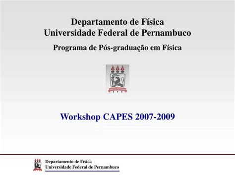 PPT Departamento de Física Universidade Federal de Pernambuco