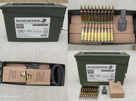 420 Round Canister 5 56 Mm 62 Grain FMJ M855 Winchester Green Tip