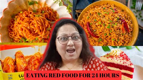 Eating Red Food For Hours I Only Ate Red Food For Hours Hot