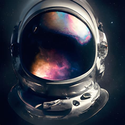 Artstation An Astronauts Helmet Reflecting A Galaxy Made By Ai