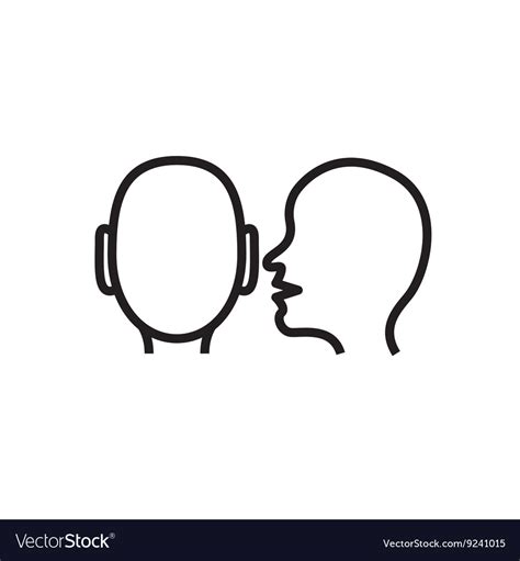 Whisper Icon In Outline Concept Royalty Free Vector Image