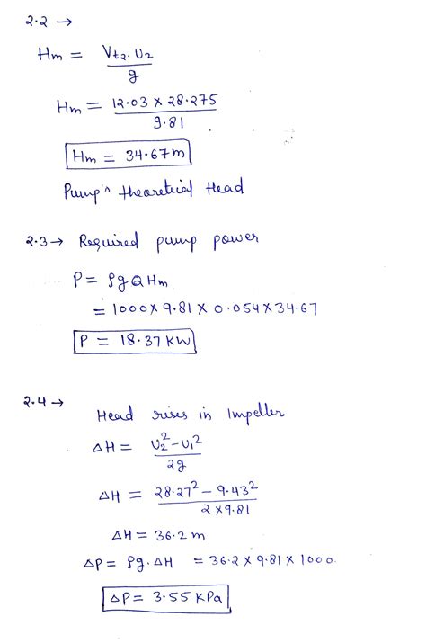 Solved The Shown Impeller Of A Radial Water Pump Has Inner And