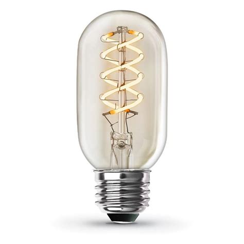 Feit Electric 40 Watt Equivalent T14 Dimmable Spiral Filament Clear Glass E26 Vintage Edison Led