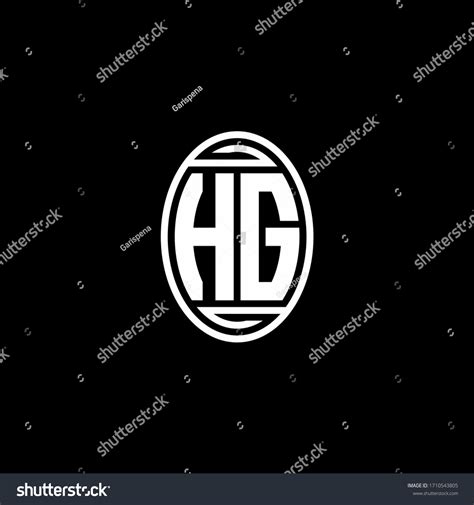 Hg Monogram Logo Isolated On Oval Stock Vector Royalty Free