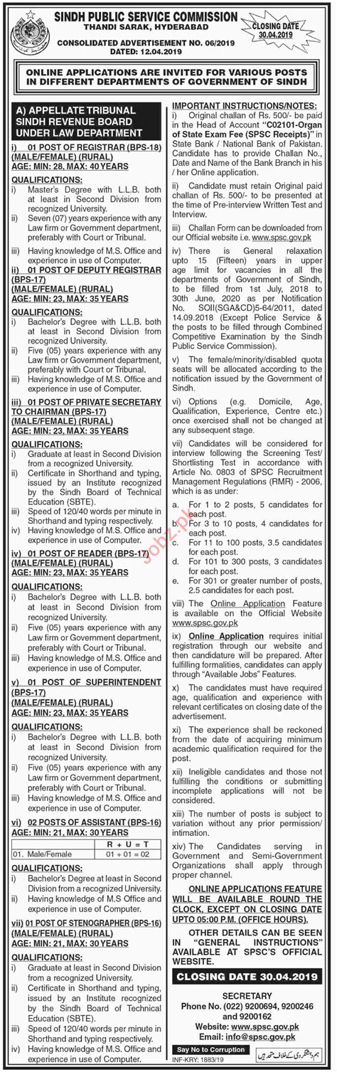 Spsc Sindh Public Service Commission Job In Hyderabad Job