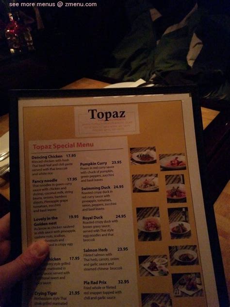 Online Menu Of Topaz Noodle Bar Restaurant New York New York 10019