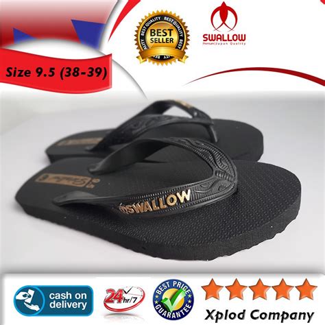 Jual Ukuran Sandal Jepit Swallow Black Gold Sendal Japit Hitam