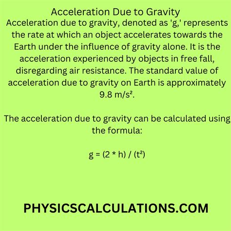 Acceleration Due to Gravity in Physics