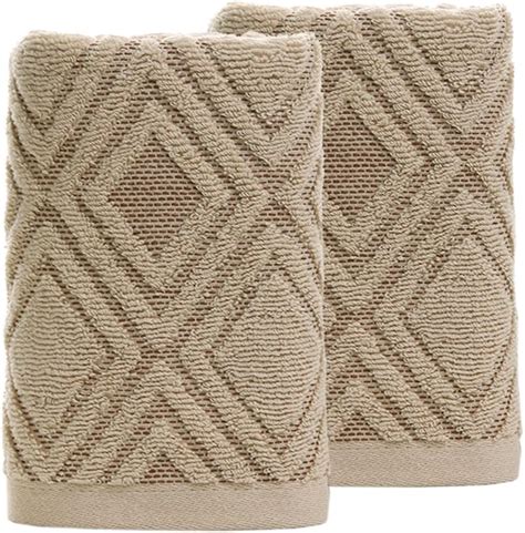 Amazon Pidada Hand Towels Set Of Diamond Pattern Cotton