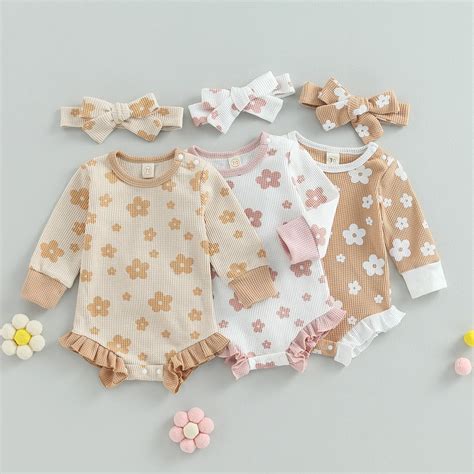 Pudcoco Conjunto de ropa infantil para niña recién nacida Pelele de