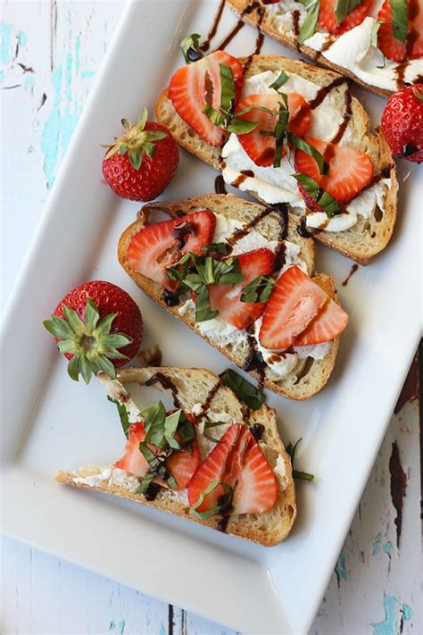 Strawberry Bruschetta With Basil And Ricotta The Home Cooks Kitchen