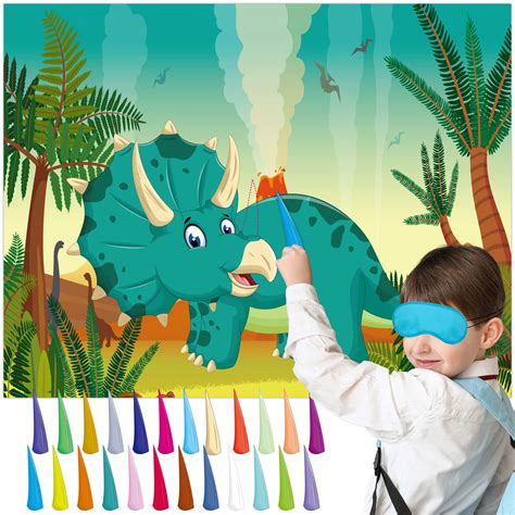 Buy Funnlot Pin The Tail On The Dinosaur Pin The Tail Party Games