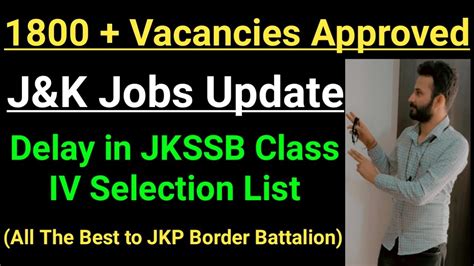 J K Fresh Vacancies Approved New Vacancies Jkssb Class Iv