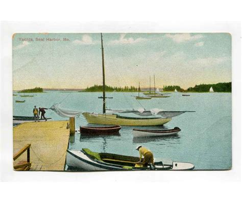 Yachts Seal Harbor Maine postcard