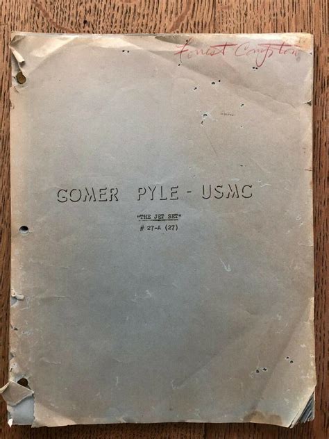 Gomer Pyle Usmc Script The Jet Set 1965 Forrest Compton Copycol