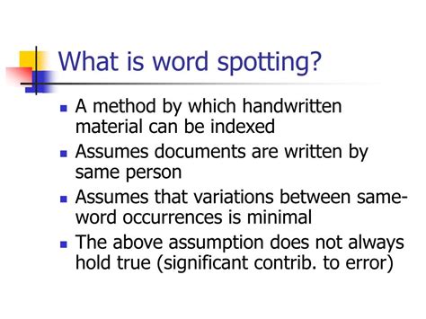 Ppt Word Spotting Indexing Handwritten Manuscripts Powerpoint