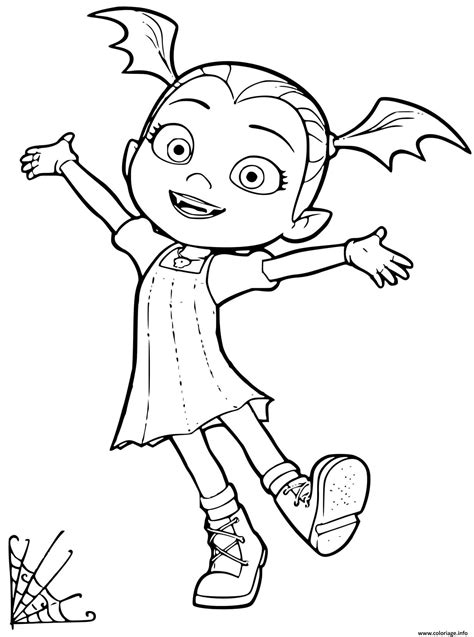 Coloriage La Vampire Fille Vamapirina Est Heureuse Dessin Vampirina à