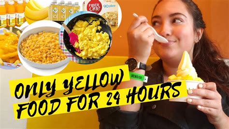 I ONLY ATE YELLOW FOODS FOR 24 HOUR CHALLENGE YouTube