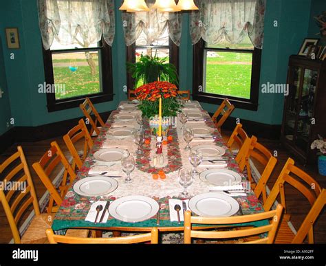 dining table place set stock photo alamy