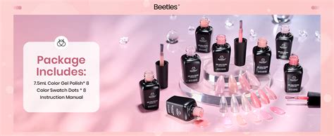 Amazon Beetles Pink Gel Nail Polish Set Colors Nude Pink Jelly Gel Polish Shimmer