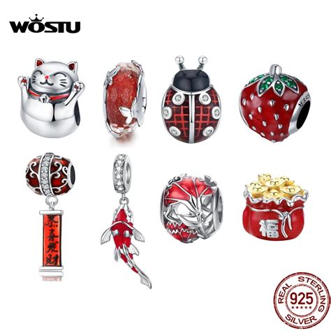 WOSTU Abalorios De Plata De Ley 925 De La Serie De A O Nuevo Charms De