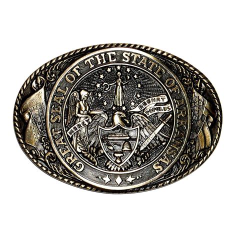 Arkansas State Seal Tony Lama Solid Brass Belt Buckle