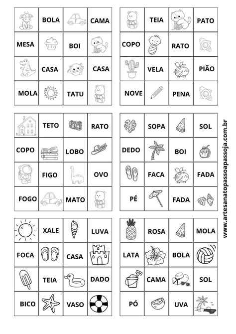 Bingo Das Palavras Para Imprimir Braincp