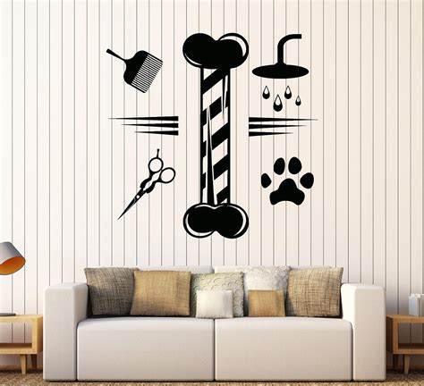 Vinyl Wall Decal Grooming Pets Beauty Salon Animals Stickers Large