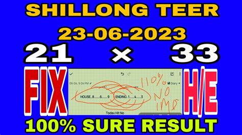 Shillong Teer Result 23 06 2023 Shillong Teer Live Today Hit Common