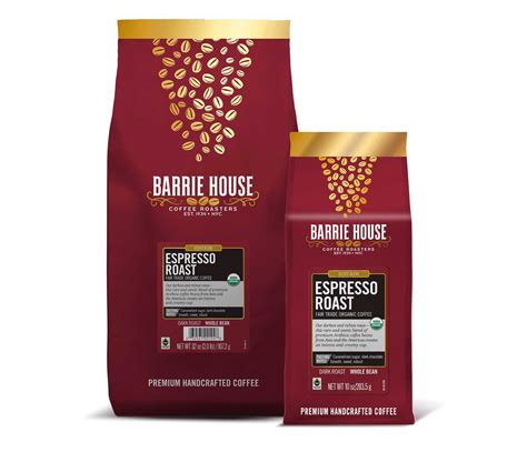 Barrie House Coffee Fair Trade Organic Espresso Roast Barrie House Coffee Co Llc