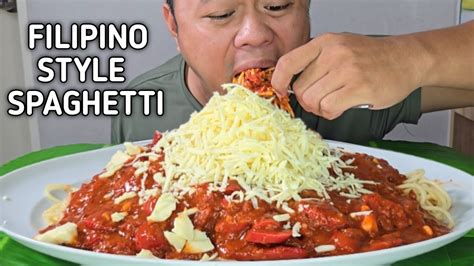 Filipino Style Spaghetti Mukbang Philippines Tol Buloy Mukbang Youtube