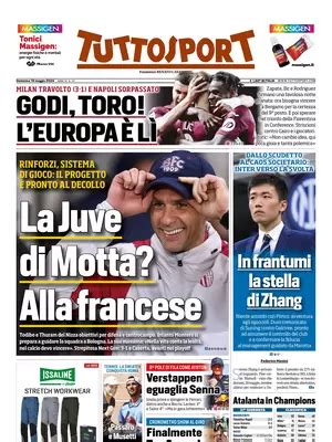 Milan Le Prime Pagine Dei Quotidiani Sportivi Di Oggi Maggio