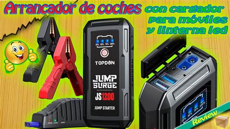 Topdon Js Arrancador De Coches Con Cargador Para M Viles Y Linterna