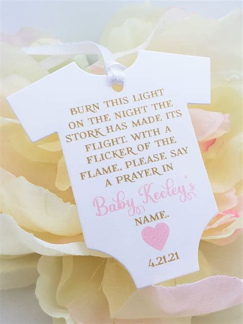 Baby Shower Candle Tags Say A Prayer In Babys Name Baby Shower Candle