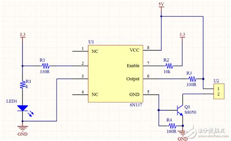 6N137光电隔离器应用 6n137工作原理详解6n137管脚图及内部结构 封装及应用电路图 电子发烧友网